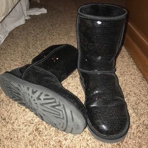 Black sequin UGGs